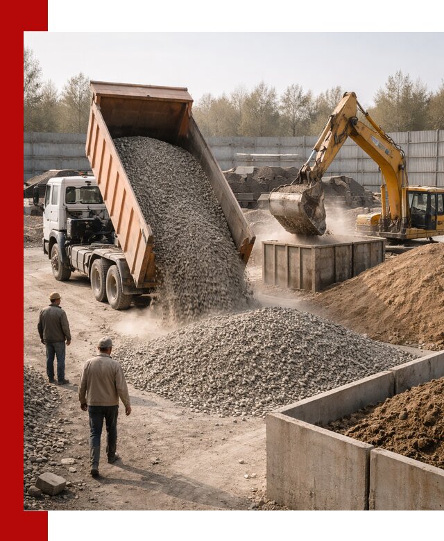 Доставка нерудных материалов с погрузкой и разгрузкой в Челябинске