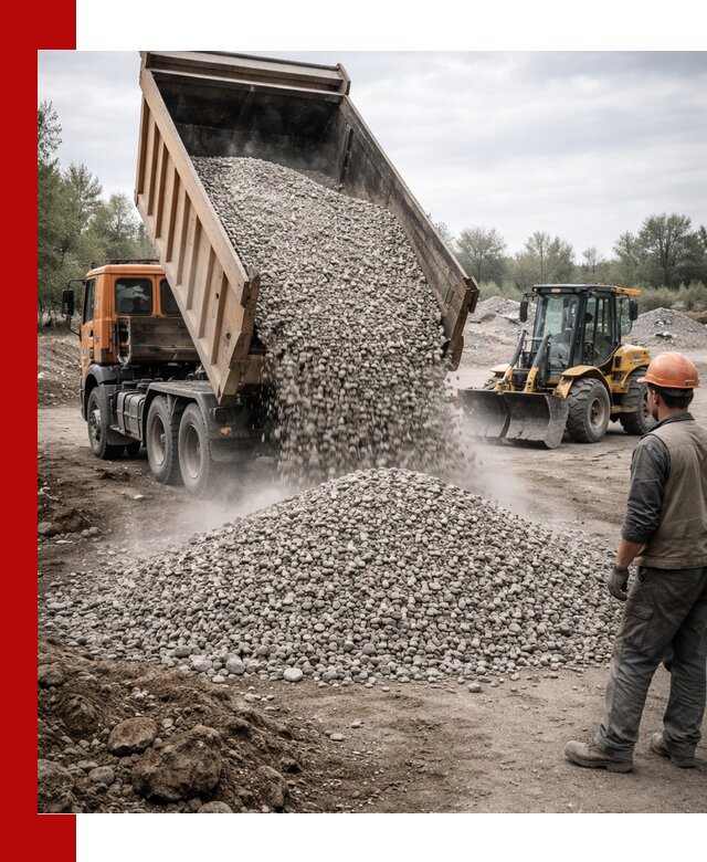 Доставка щебня в Челябинске крупными и мелкими фракциями