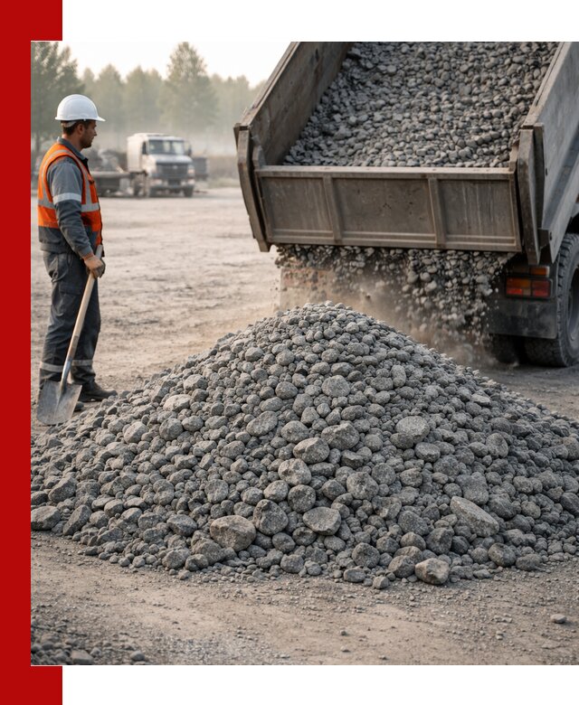 Гранитный щебень фракции 100–201 для строительства в Челябинске