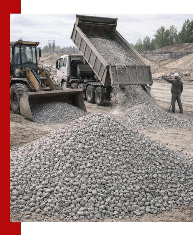 Доставка известнякового щебня фр. 5–20 в Челябинске