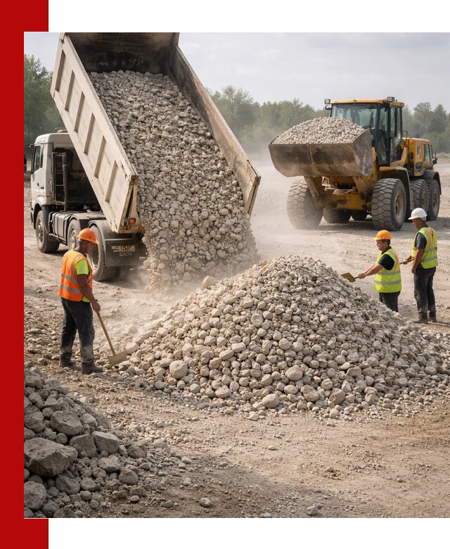 Доставка известнякового щебня фр. 40-70 в Челябинске