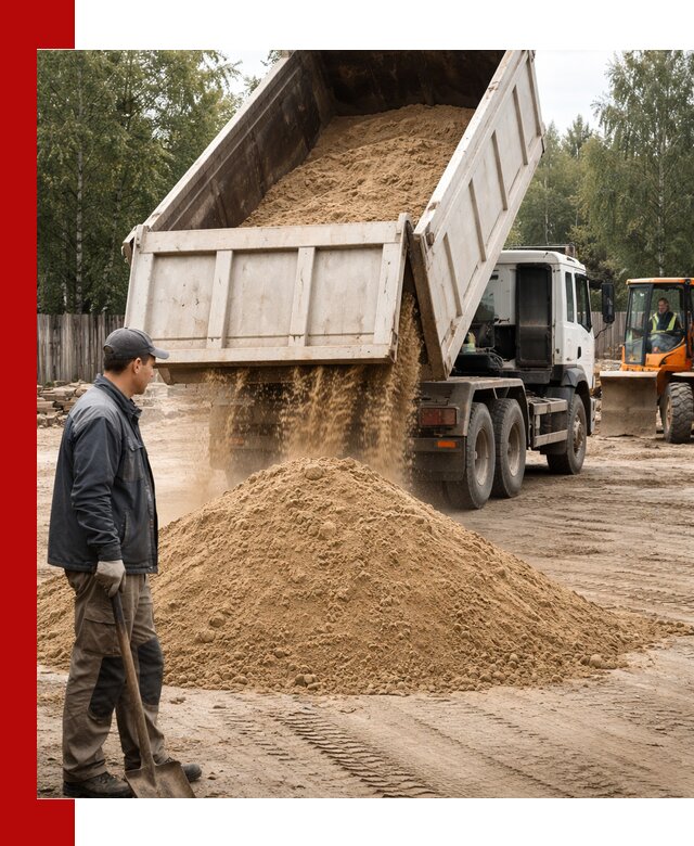 Доставка и продажа песка с разгрузкой в Челябинске