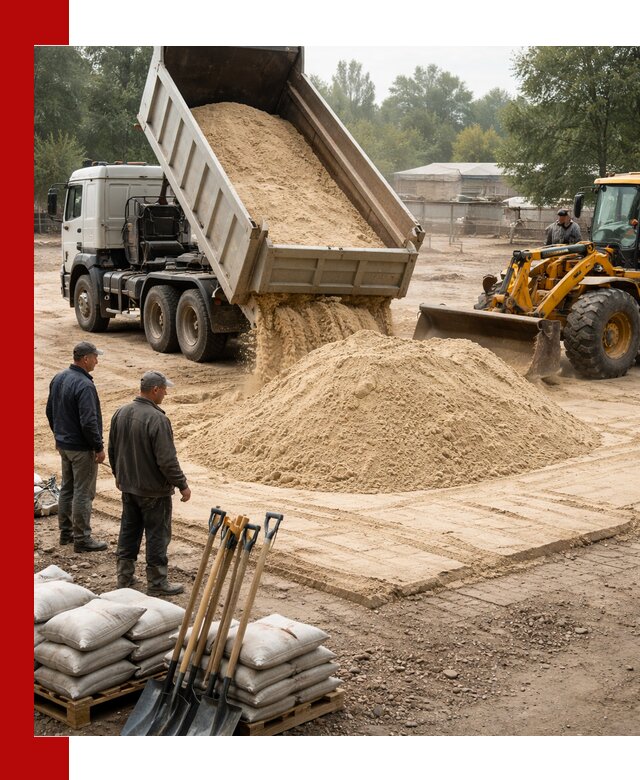 Доставка мытого песка в Челябинске с самосвалами по выгодной цене