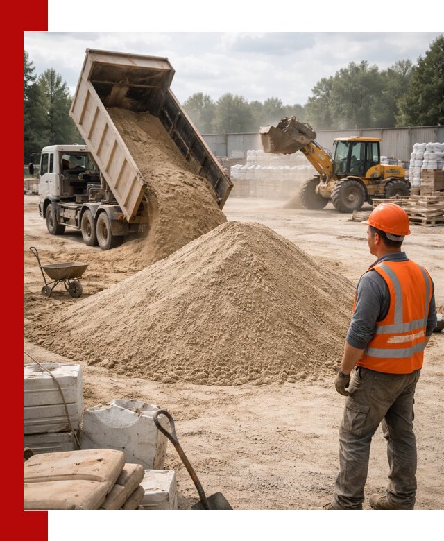 Доставка строительного песка с самосвалом в Челябинске