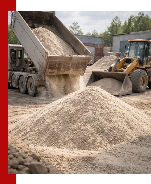 Кварцевый песок с доставкой в Челябинске для строительных работ