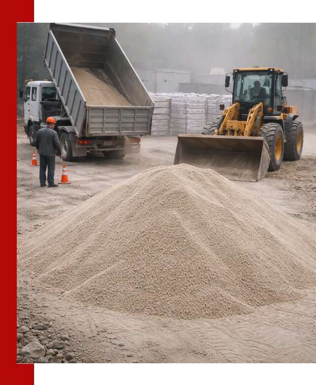 Кварцевый песок фракция 0–8 для стройработ в Челябинске