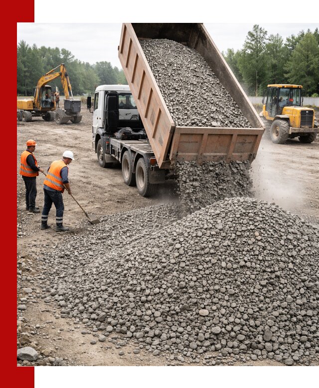 Доставка гравия фракции 40-70 в Челябинске оптом и в розницу