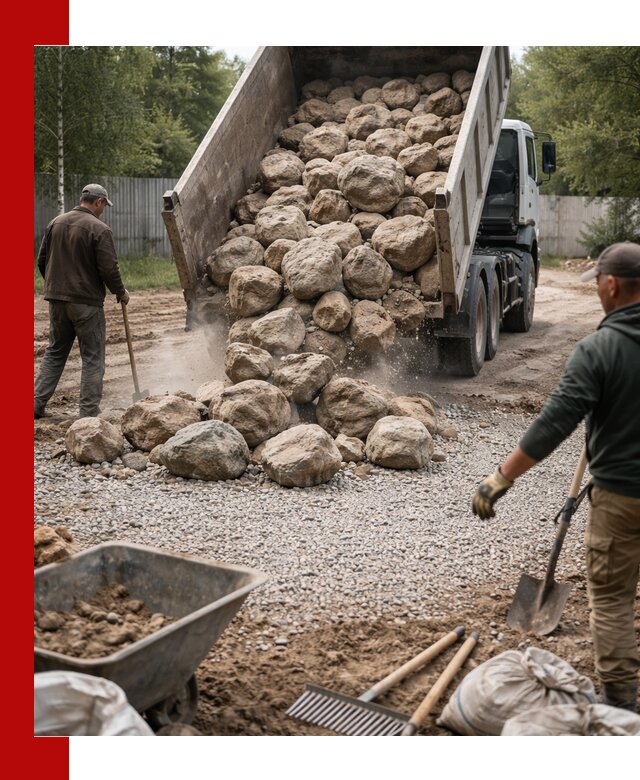 Доставка и укладка булыжника в Челябинске