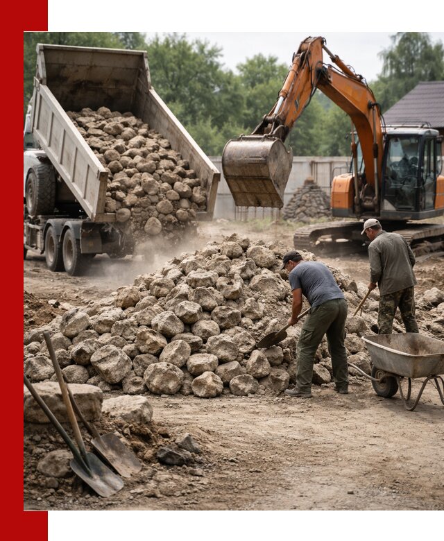 Доставка и разгрузка бутового камня в Челябинске