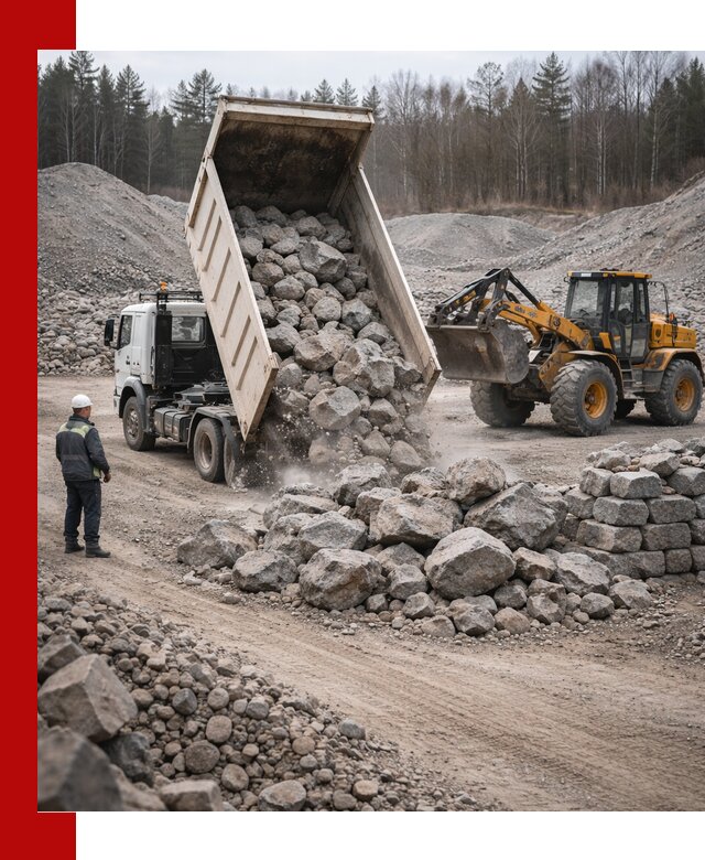 Доставка и продажа бутового гранитного камня в Челябинске