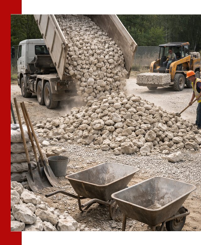 Доставка и продажа бутового известнякового камня в Челябинске