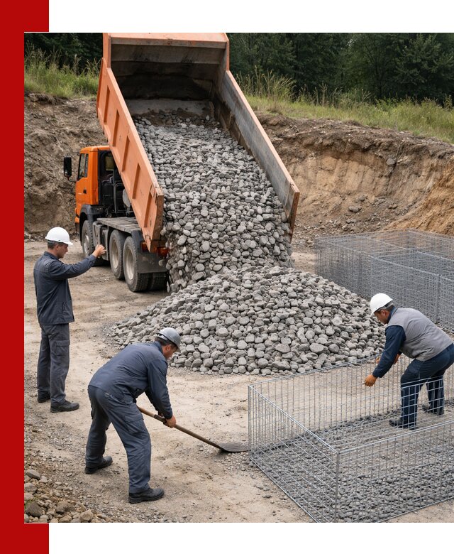 Камень для габионов с доставкой в Челябинске быстро и надёжно