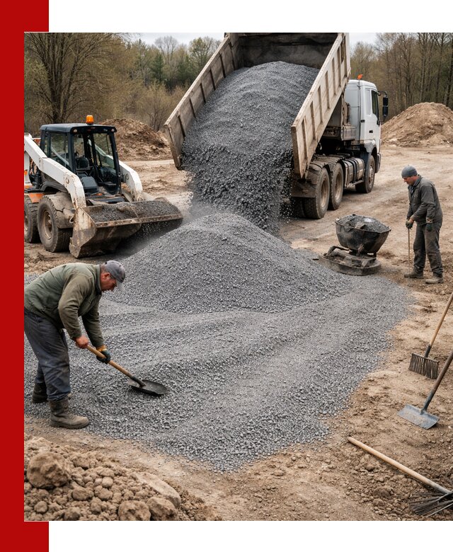 Отсев для подсыпки в Челябинске — доставка и подсыпка на участок