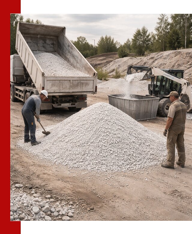 Доставка и продажа белой мраморной крошки в Челябинске