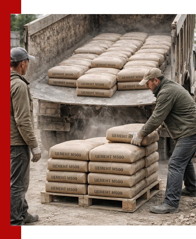 Цемент М500 с доставкой самосвалом в Челябинске