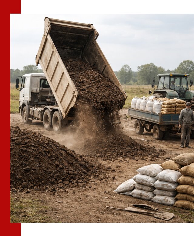 Доставка грунта и удобрений оптом в Челябинске для сельхоз и строительства