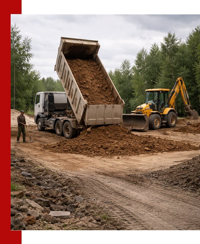 Доставка суглинка самосвалами в Челябинске подсыпка и планировка