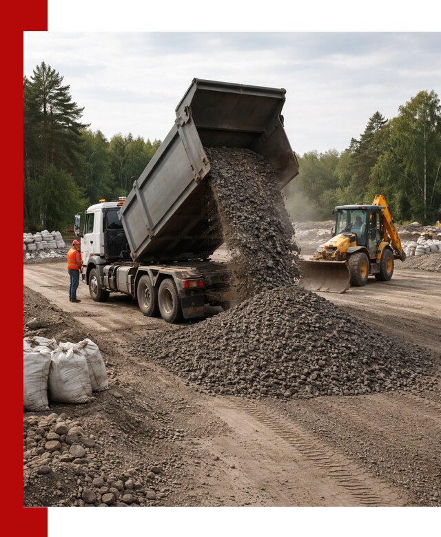 Доставка дробленого асфальта в Челябинске для дорожных работ