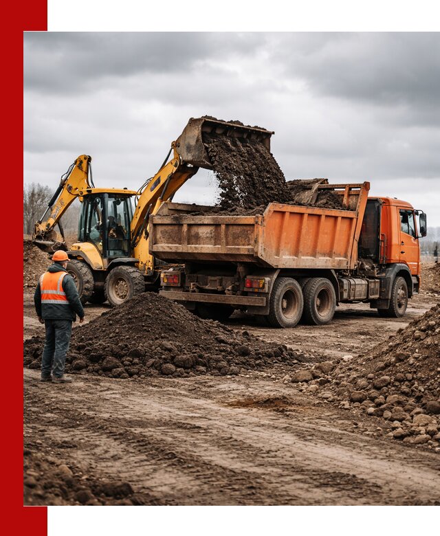 Вывоз грунта и строительного мусора в Челябинске грузовыми самосвалами